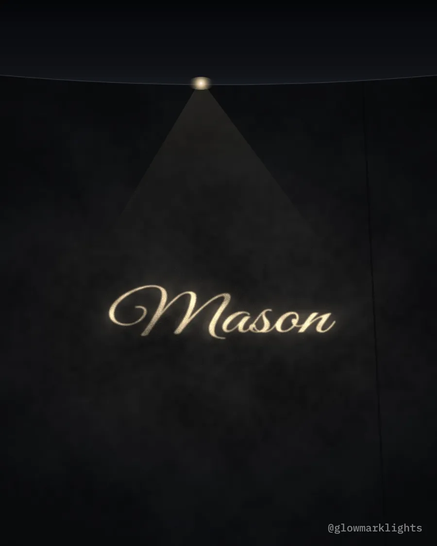 A signature glowing on a driveway